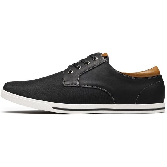 Bruno Marc Men Black Sneakers Canvas Synthetic Lace Up Comfortable Casual Shoes - Picture 9 of 10